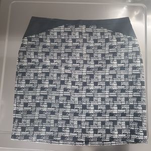 Ann Taylor plaid and leather mini skirt